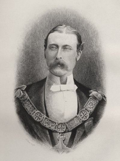 Príncipe Arthur William Patrick, Duque de Connaught e Strathearn, gravado por C. Laurie, de "A História da Maçonaria, volume I", publicado por Thomas C. Jack, Londres, 1883 de English School