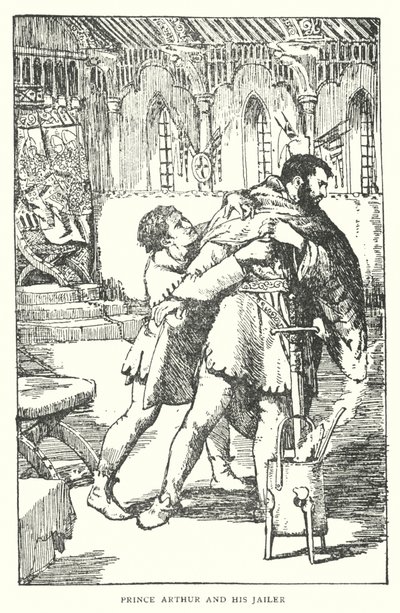 O príncipe Artur e o seu carcereiro (litografia) de English School