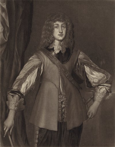 Príncipe Rupert, filho do Eleitor Frederico V, Conde Palatino do Reno, e de Isabel, filha de Tiago I (litografia) de English School