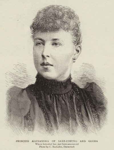 Princesa Alexandra de Saxe-Coburg e Gotha (gravura) de English School