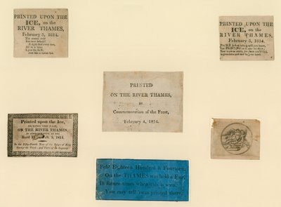 Lembranças impressas da feira de geada de 1814 de English School