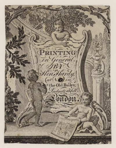 Impressora, Henry Hardy, cartão comercial de English School
