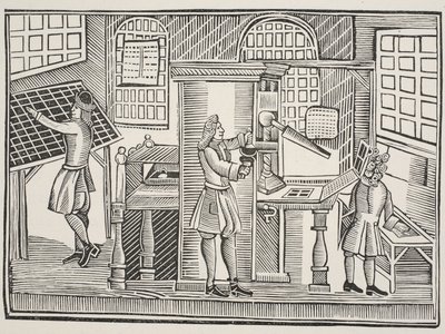 Escritório de impressão, c.1710 de English School