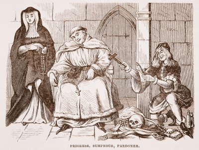 Prioresa, Sumpnour, Pardoner de English School
