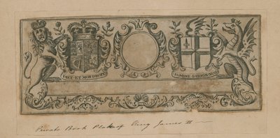 Private Book Plate do rei James II de English School