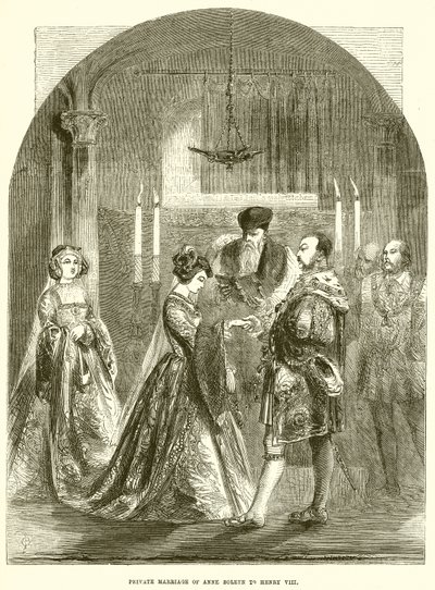 Casamento privado de Ana Bolena a Henrique VIII de English School