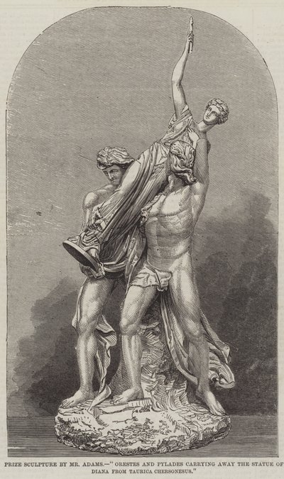 Prémio Escultura do Sr. Adams, "Orestes e Pylades levando a Estátua de Diana de Taurica Chersonesus (gravura) de English School