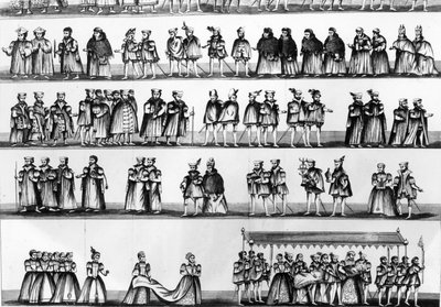 Procissão no batismo do Príncipe Artur, filho de Henrique VII, gravado em 1782 de English School