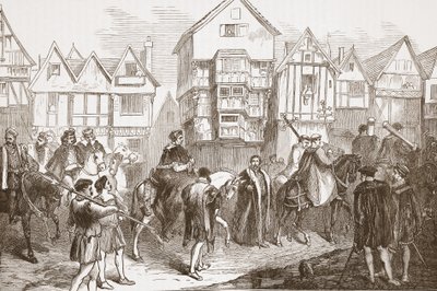 Procissão de Wolsey a Westminster Hall, ilustração da História do Protestantismo por James Aitken Wylie (1808-1890), pub. 1878 de English School