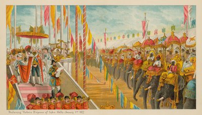 Proclamando Victoria Empress of India-Delhi- 1 de janeiro de 1877 de English School