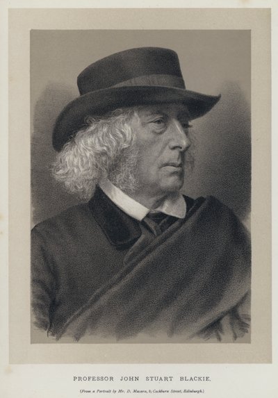 Professor John Stuart Blackie (gravura) de English School