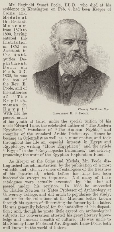 Professor R S Poole (gravura) de English School