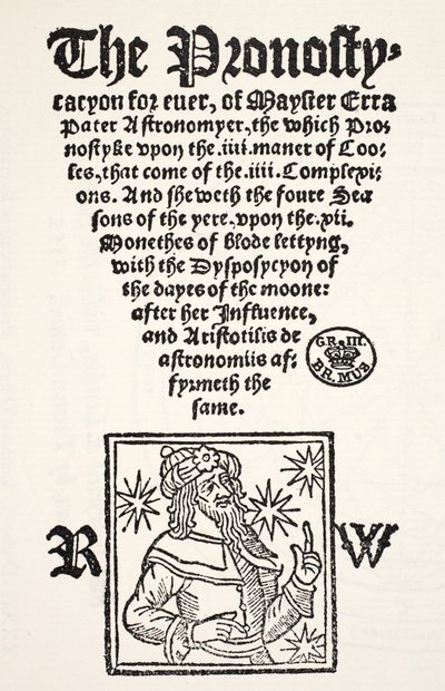 Prognosticação para sempre de Erra Pater, impresso por R. Wyer de English School