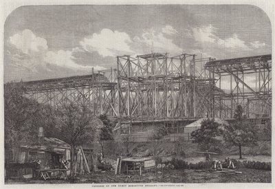 Progresso do Edifício da Grande Exposição (gravura) de English School