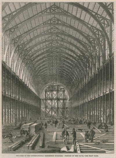 Progresso no Edifício da Exposição Internacional; Porção da Nave de English School