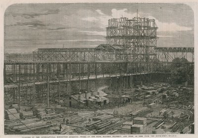 Progresso no Edifício da Exposição Internacional; Obras da nave, transepto oriental e cúpula de English School