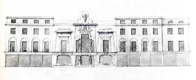 Proposta para o Egyptian Hall, Picadilly, 1810 (tinta no papel) de English School