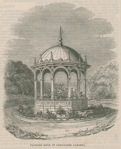 Quiosque proposto em Kensington Gardens, Londres de English School