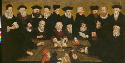 Protestantes Reformadores, c.1654 (óleo sobre painel) de English School