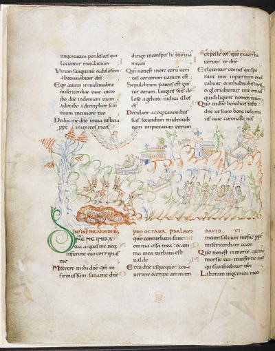 Salmo 6 do Saltério de Harley, Harley MS 603 f.3v de English School