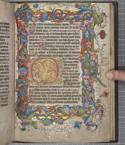 Psalter com calendário de uso Sarum, Fol 82 recto, c.1425-75 (tinta, tinta e ouro sobre velino) de English School