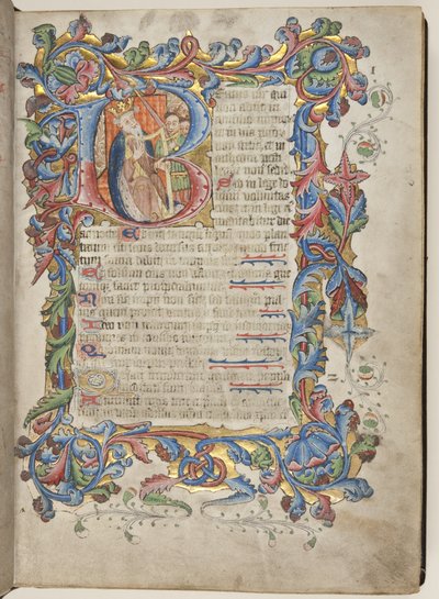 Psalter com calendário de uso Sarum, c.1425-75 (tinta, tinta e ouro sobre velino) de English School