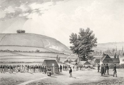 Garotos de escola pública (Charterhouse) jogando futebol (bw litho) de English School