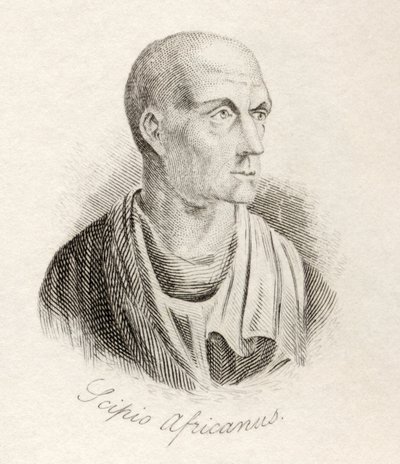 Publius Cornelius Scipio Africanus, do &39;Crabb&39;s Historical Dictionary&39;, publicado em 1825 de English School