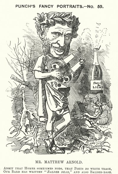 Soco cartoon: Matthew Arnold, poeta inglês (gravura) de English School