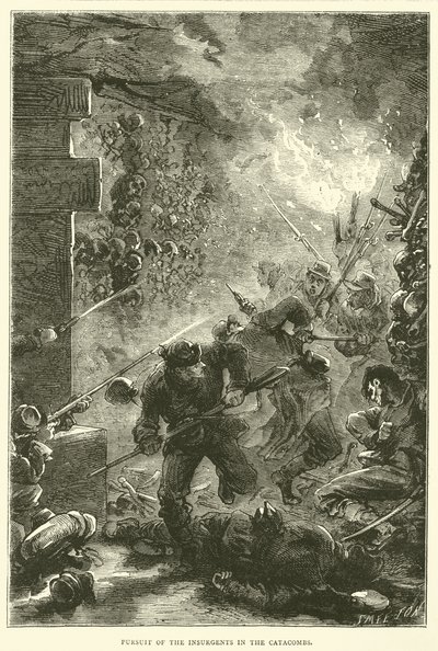 Perseguição dos Insurgentes nas Catacumbas, maio de 1871 de English School