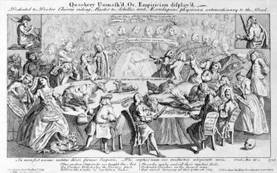 Charlatanismo Desmascarado, ou Empirismo Exibido: Dedicado ao Doutor Chiron, cavalheiro de Aquiles, e Esculápio, médico extraordinário para os Mortos, 1748 de English School