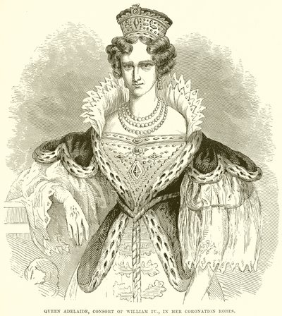 Rainha Adelaide, consorte de William IV, em sua coroação Robes de English School