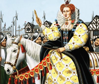 Rainha Elizabeth dando seu discurso Armada de English School