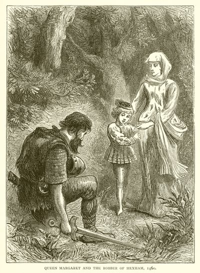 Rainha Margarida e o ladrão de Hexham, 1460 de English School