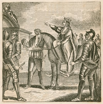 Rainha Margaret fazendo com que a cabeça do duque de York seja fixada nos portões da cidade de York de English School