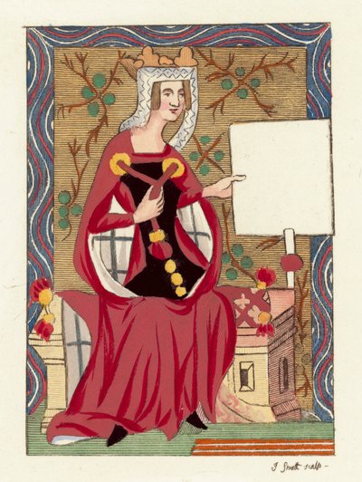 Rainha Matilda, primeira esposa do Rei Henrique I (gravura colorida) de English School