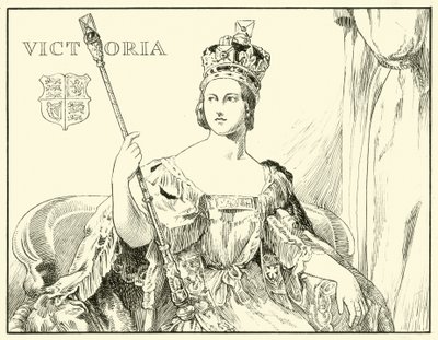 Rainha Vitória (após o retrato da coroação por Sir George Hayter) (tinta no papel) de English School