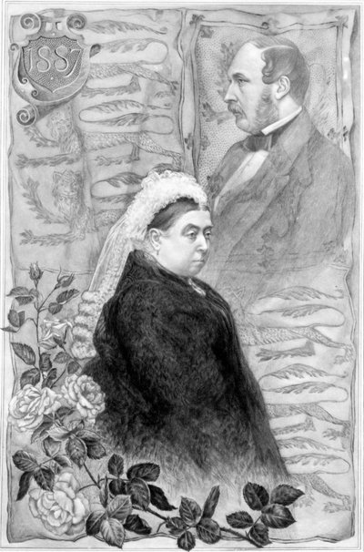 Rainha Victorias Jubileu de Ouro, 1887 (gravura bw) de English School
