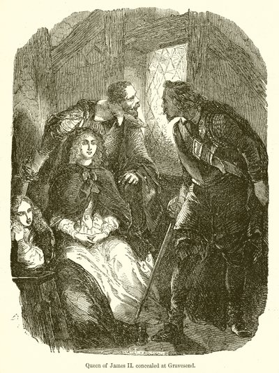 Rainha de James II. escondido em Gravesend de English School