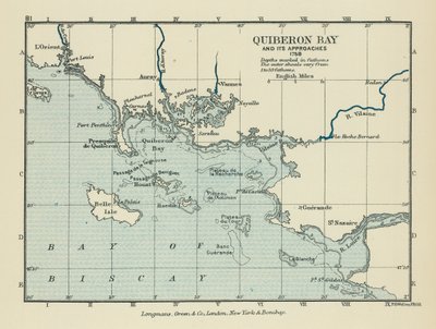 Baía de Quiberon e suas proximidades (litografia a cores) de English School