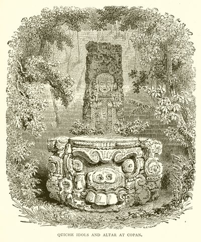 Ídolos Quiche e Altar no Copan de English School