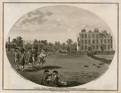 Quoits em 1788, jogado em frente aos chifres, Kennington Common de English School