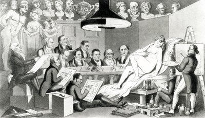 RAs de Genius refletindo sobre a verdadeira linha de Beleza na Life Academy Someset House, publicado por Sherwood, Jones & Co., 1824 de English School