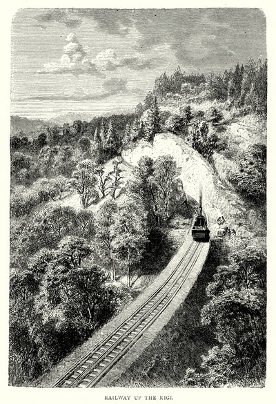 Caminho de ferro do Rigi (gravura) de English School