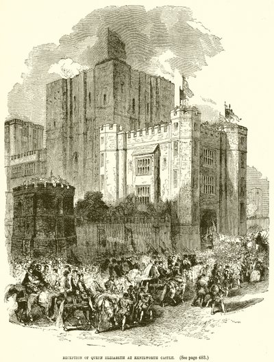 Recepção da Rainha Elizabeth no Castelo de Kenilworth de English School