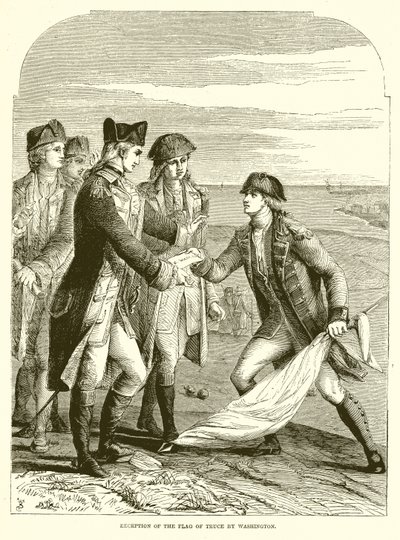 Recepção da bandeira da trégua por Washington de English School