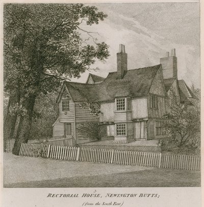 Casa reitoral em Newington Butts, Southwark, Londres, do sudeste de English School