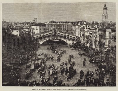 Regata em Veneza durante o Congresso Geográfico Internacional (gravura) de English School