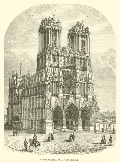 Catedral de Reims, Frente Oeste (gravura) de English School