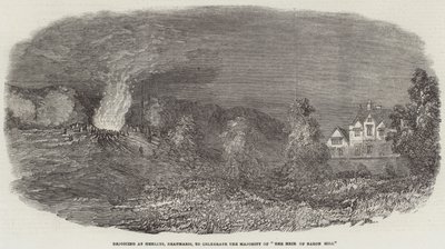 Alegrando-se com Henllys, Beaumaris, para Celebrar a Maioria de "O Herdeiro do Monte Barão" (gravura) de English School